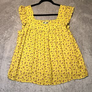 Pleione Sold By Anthropologie Blouse Sleeveless Top Floral Size Medium